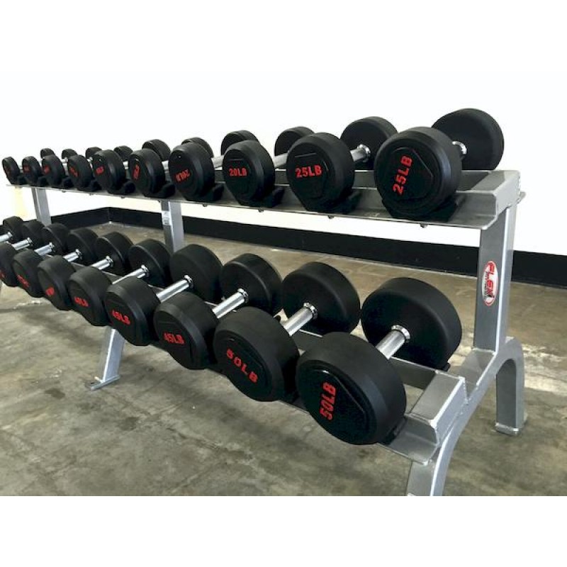 50 lbs Rubber Pro Style Dumbbell Set